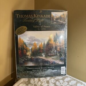 Candamar‎ Designs Stamped Cross Stitch Thomas Kinkade Valley of Peace Kit 51032